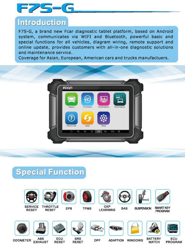 Fcar F7S-G Master (12V & 24V) Diagnostic Scanner for Trucks, Earth Moving & Cars (50000091)_8