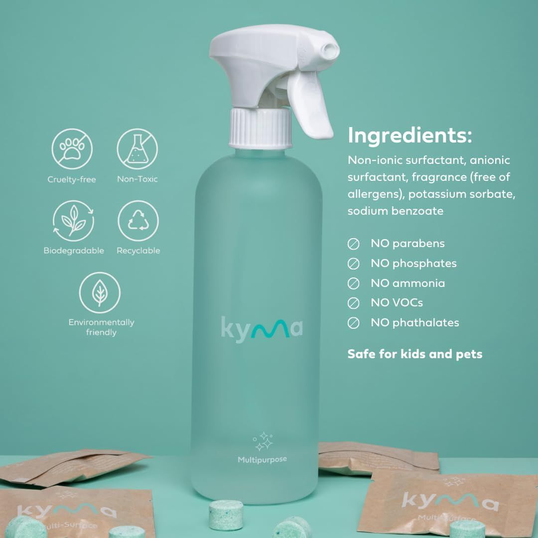 Kyma Aqua Multi Surface Cleaner 500ml (Single Bottle Box 1pc + Refill, 115g)_1