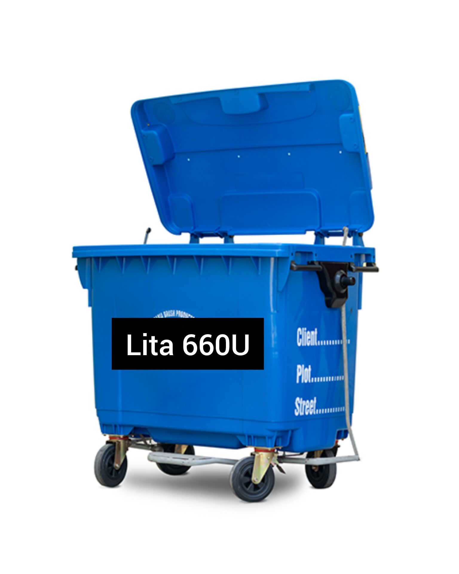 Plastic Dustbin 660L with metal pedal _0