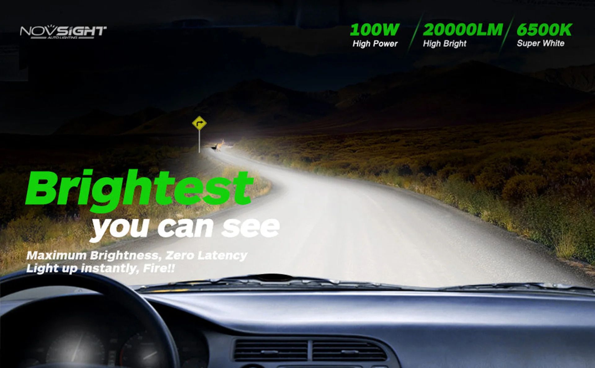 Novsight A500 N76 Plus Series H4/HB2/9003 100W 20000LM 6500K Car Headlight LED Kit (10007271)_1