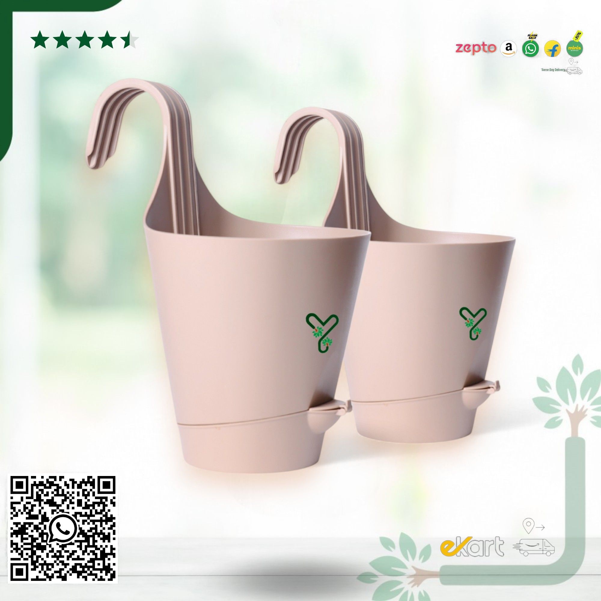 Railing Hook Pot Self-Watering Pot_7