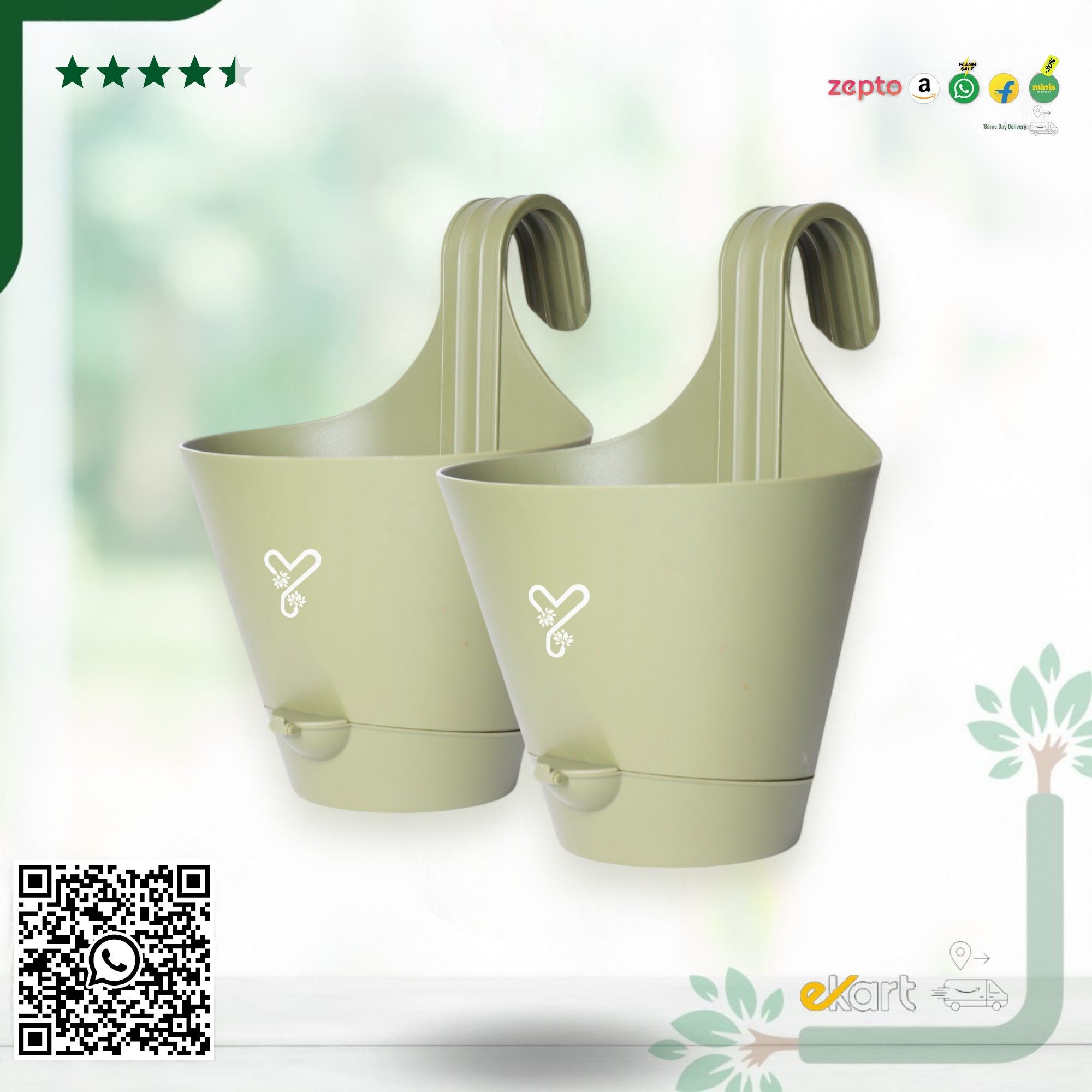 Railing Hook Pot Self-Watering Pot_6