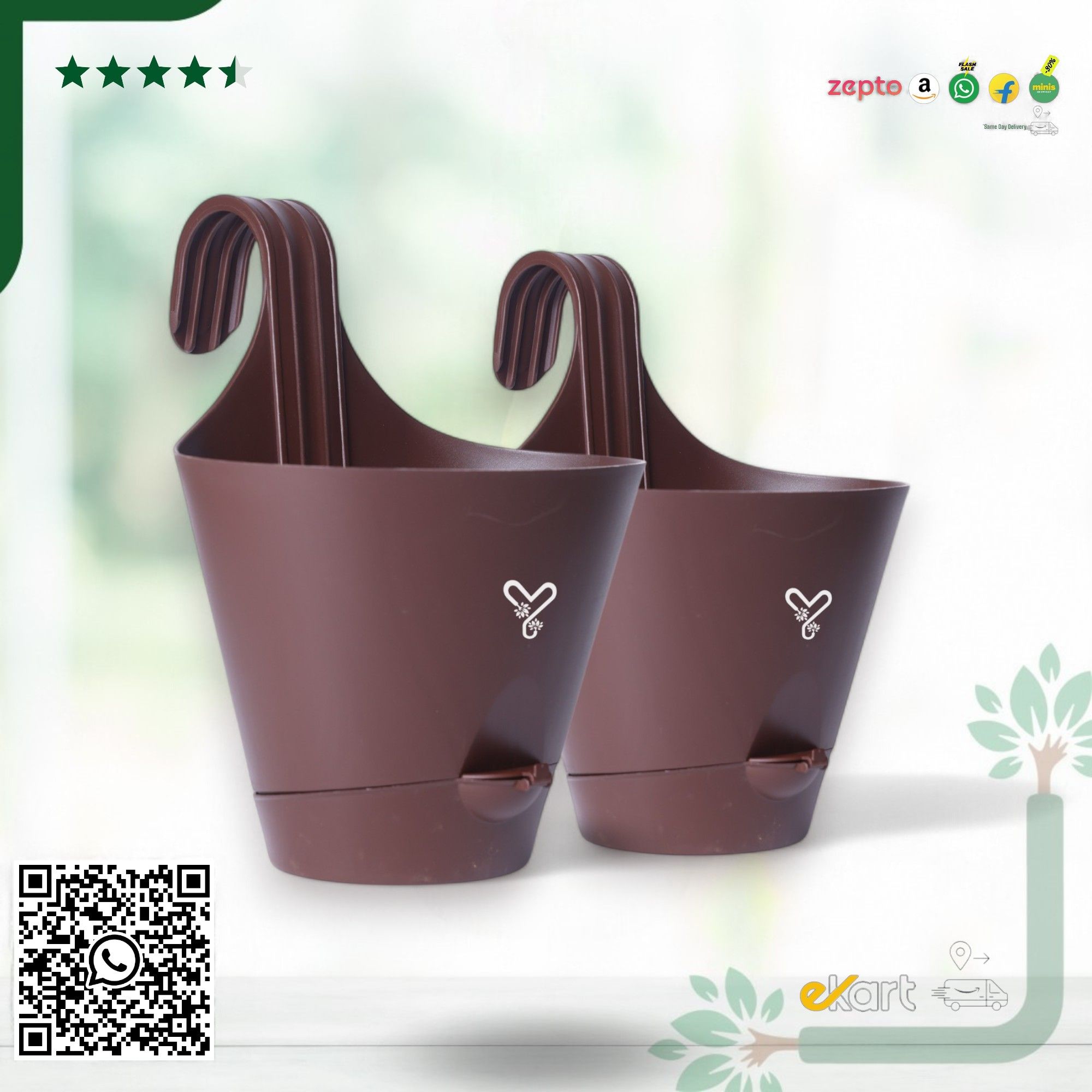 Railing Hook Pot Self-Watering Pot_5