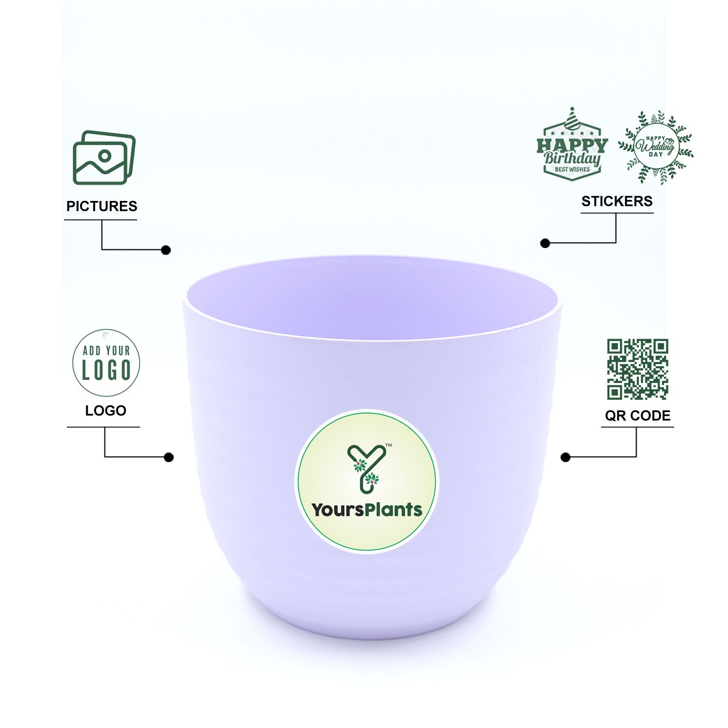 Purple Verona Plants Pot for Home & Office Decor {Pack of 2}_4