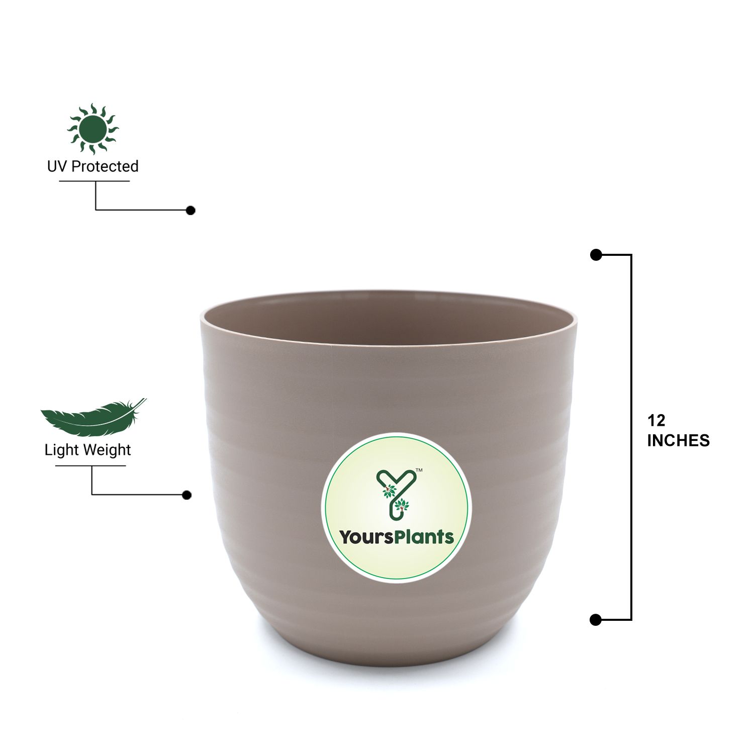 Mocca Verona Plants Pot for Home & Office Decor {Pack of 2}_5