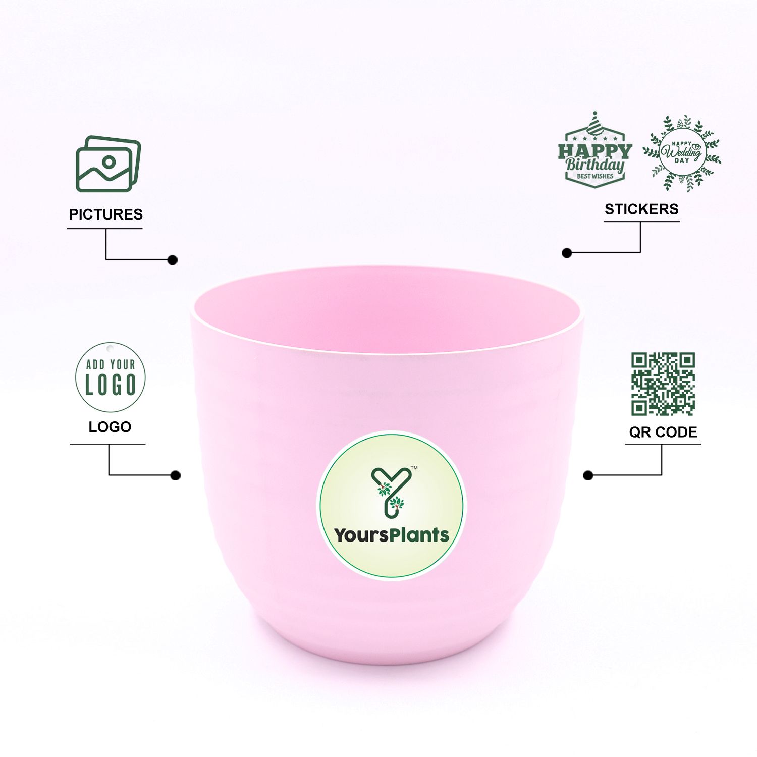 Pink Verona Plants Pot for Home & Office Decor {Pack of 2}_4