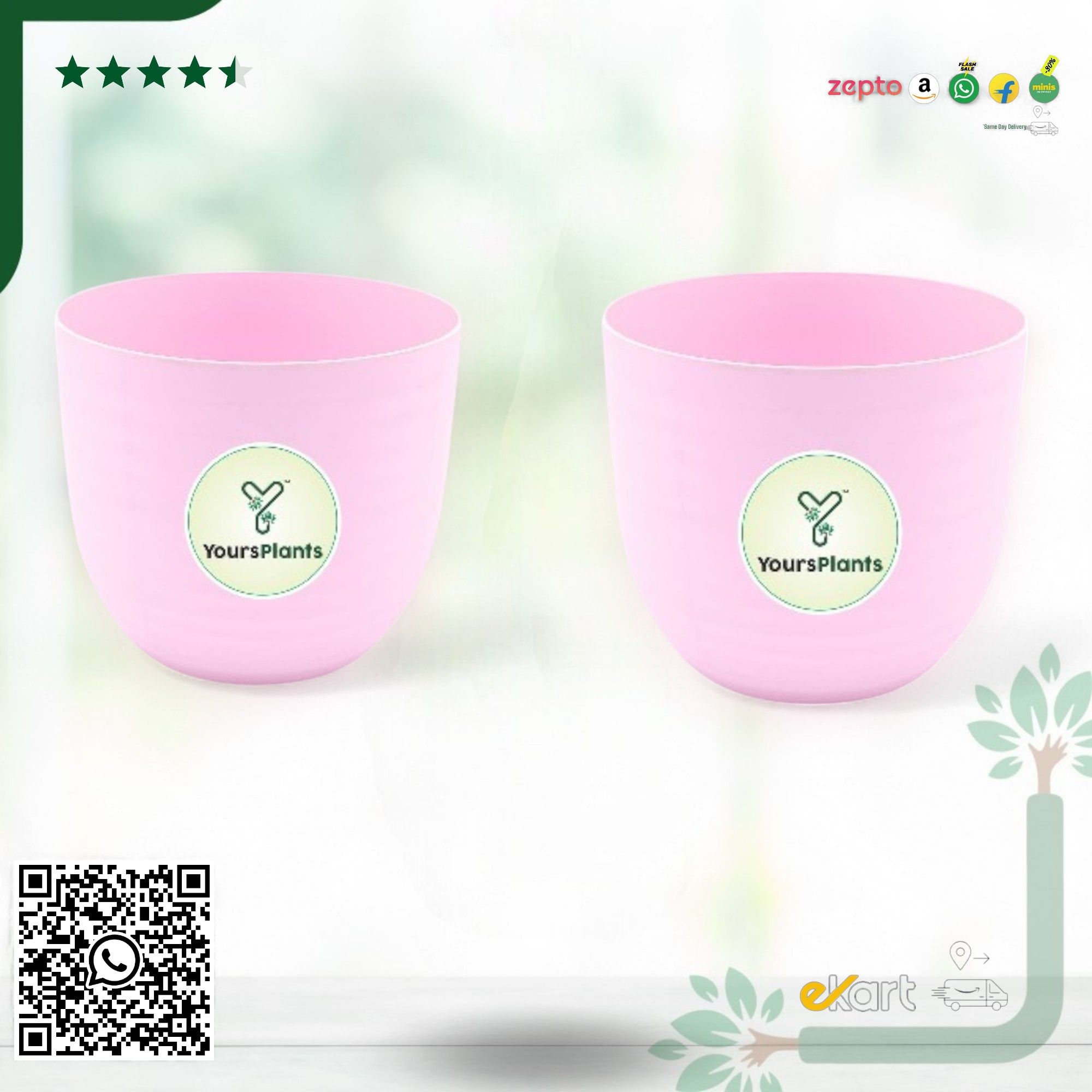 Pink Verona Plants Pot for Home & Office Decor {Pack of 2}_8