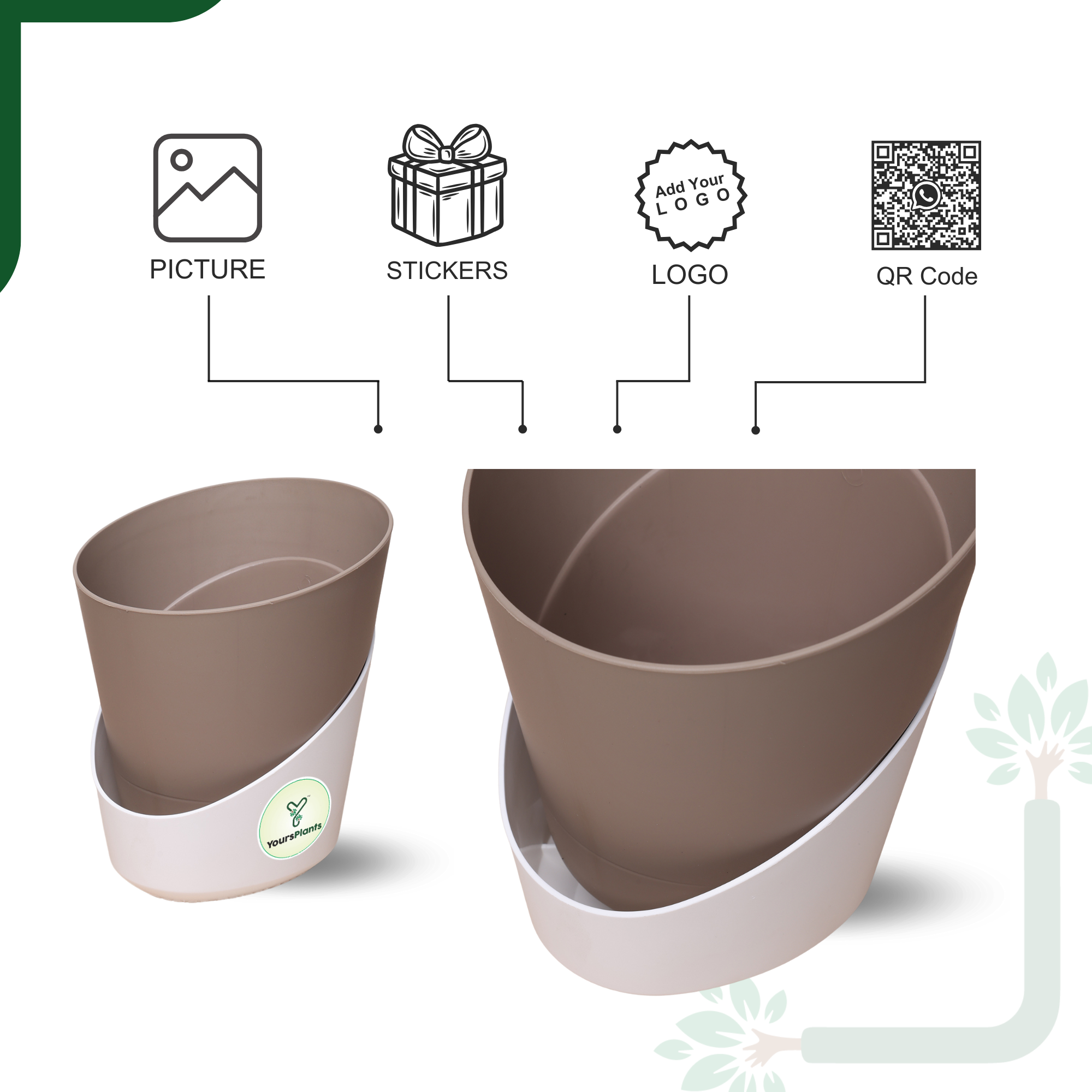 Mocca Atlantis Self Water Pots | Pack of 2 |_1