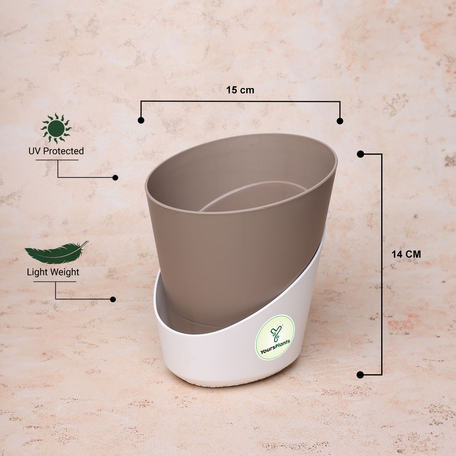 Mocca Atlantis Self Water Pots | Pack of 2 |_6