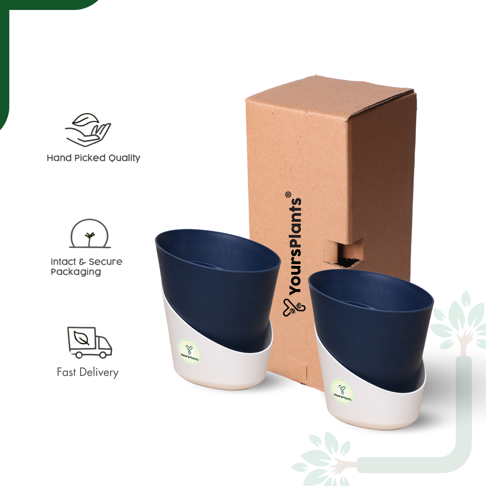 Navy Blue Atlantis Self Water Pots | Pack of 2_3