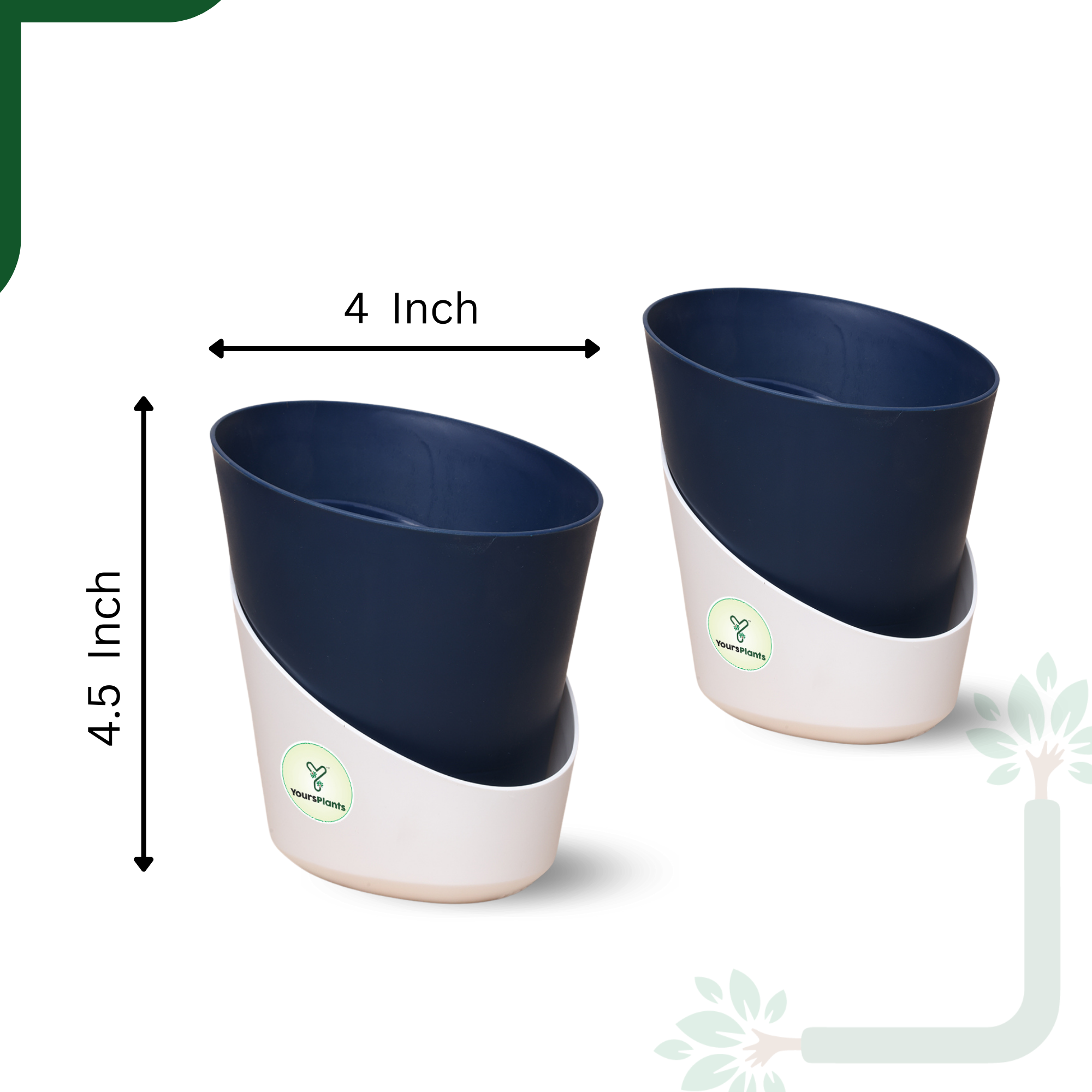 Navy Blue Atlantis Self Water Pots | Pack of 2_6