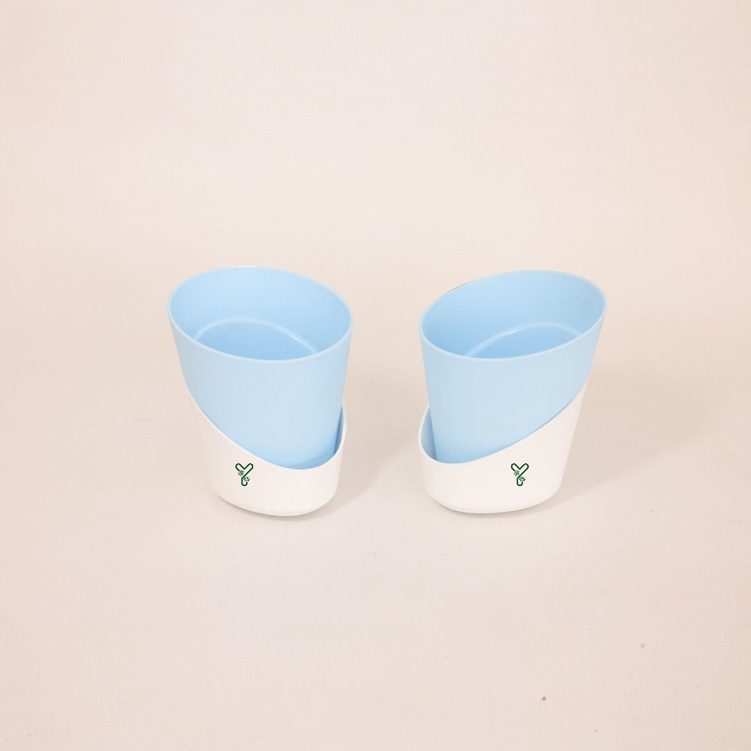 Pastel Blue Atlantis Self Water Pots | Pack of 2_3