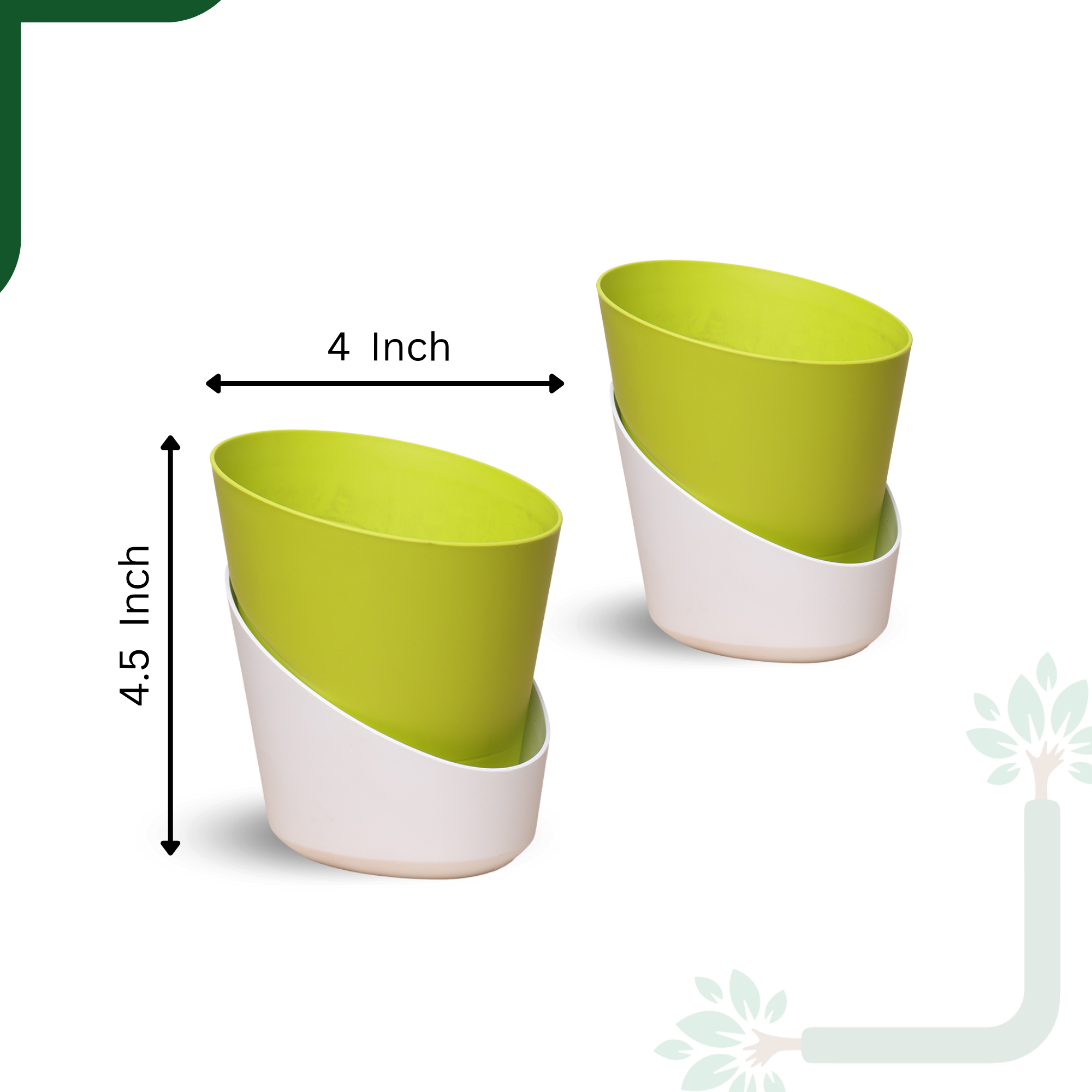 Lemon Green Atlantis Self Water Pots | Pack of 2 _6