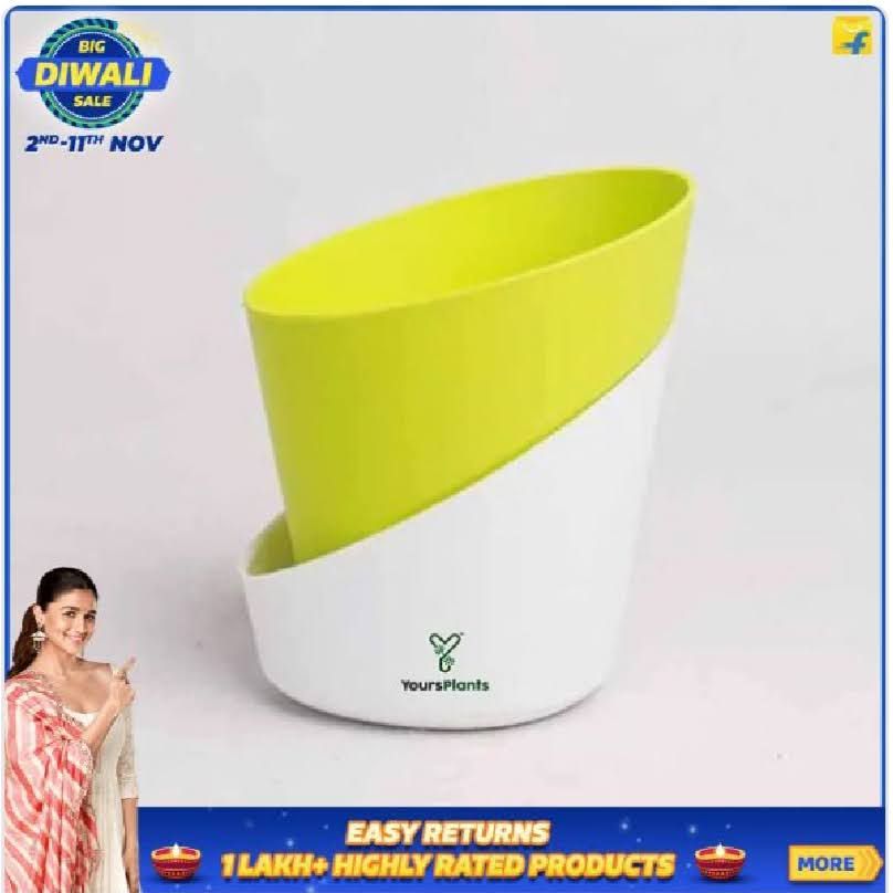 Lemon Green Atlantis Self Water Pots | Pack of 2 _4