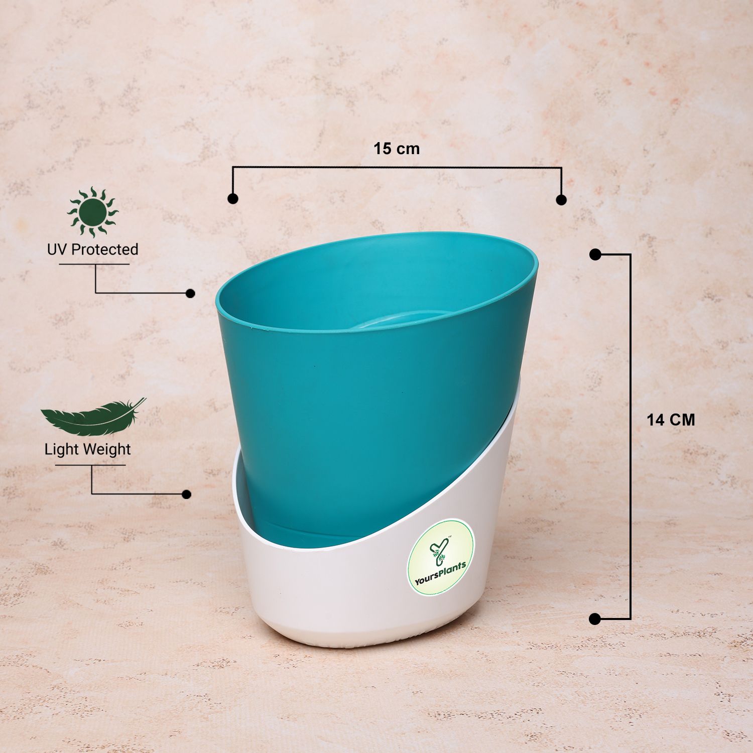 Teal Atlantis Self Water Pots | Pack of 2_9