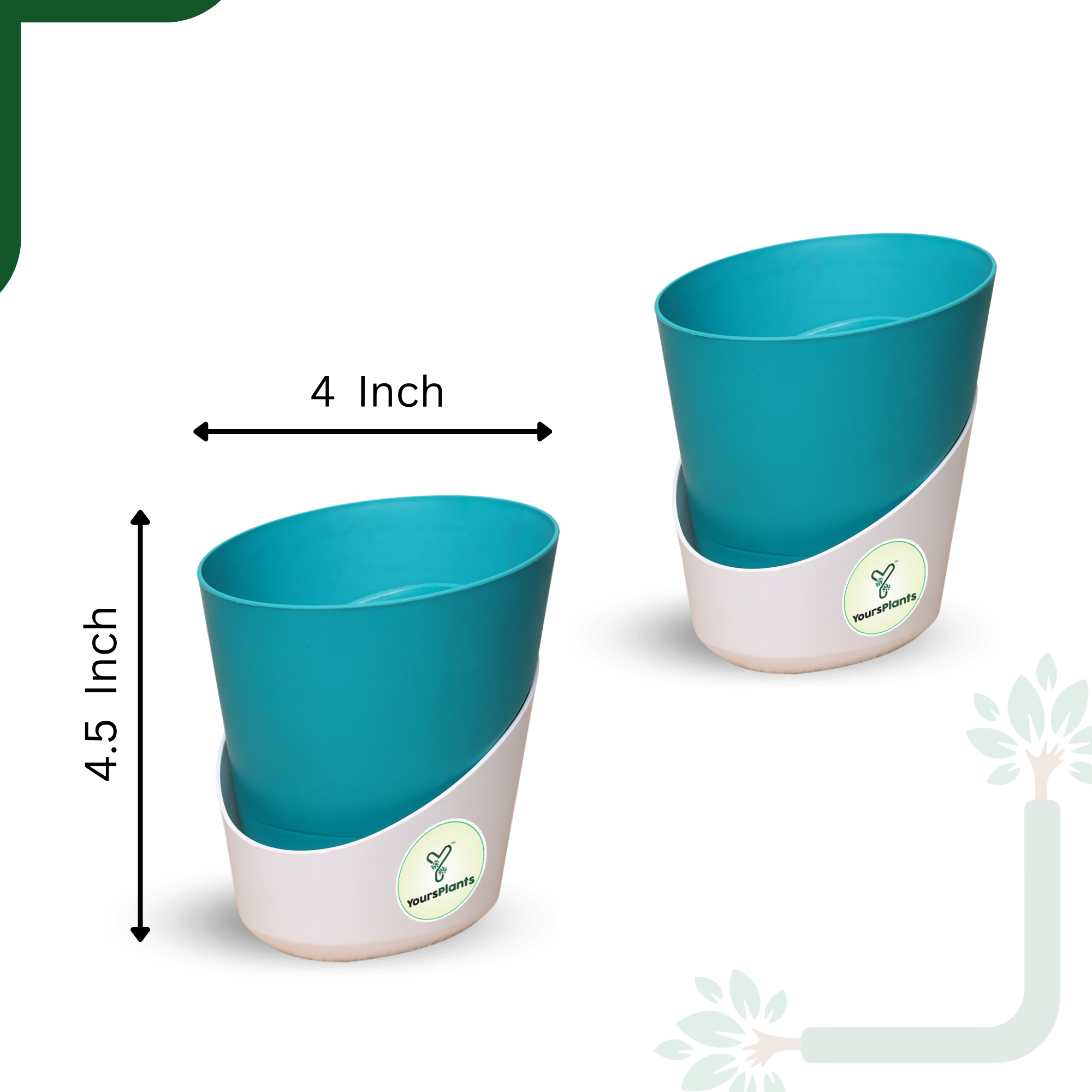 Teal Atlantis Self Water Pots | Pack of 2_8