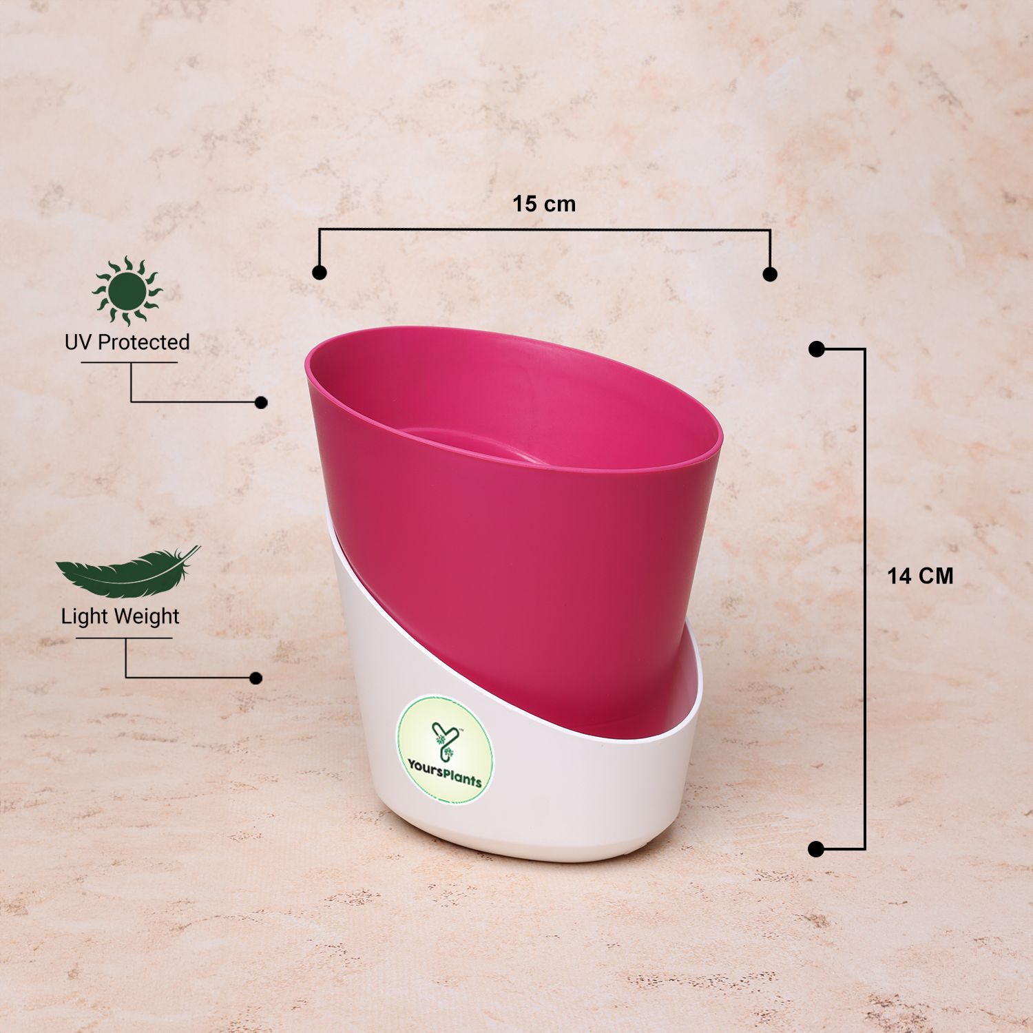 Pink Atlantis Self Water Pots | Pack of 2_8