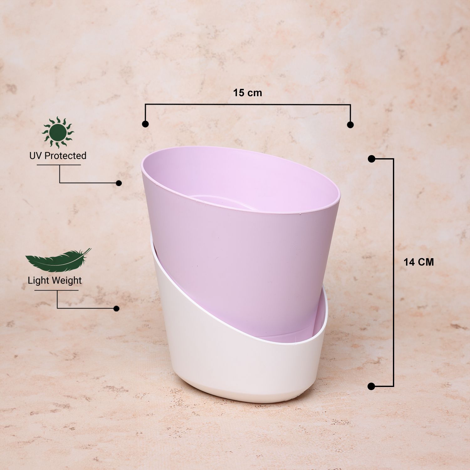 Pastel Pink Atlantis Self Water Pots | Pack of 2_9