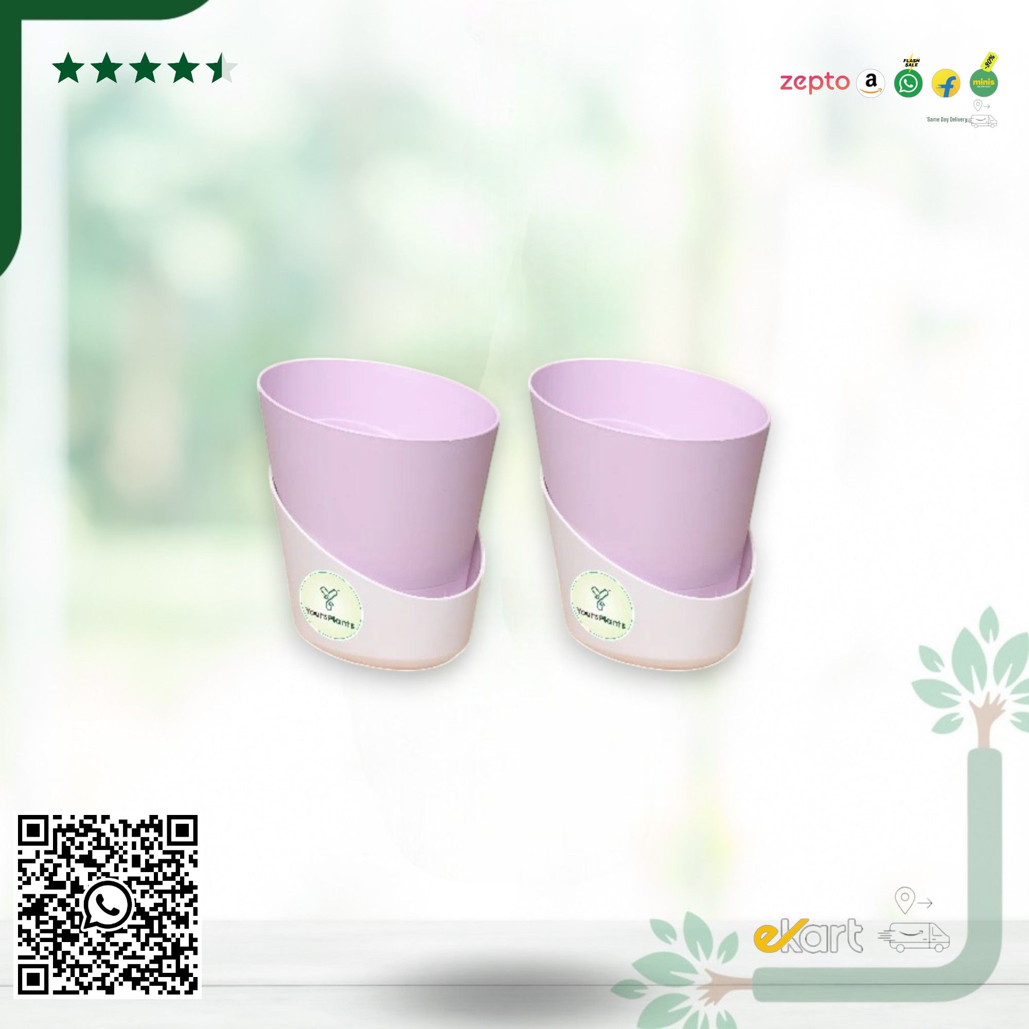 Pastel Pink Atlantis Self Water Pots | Pack of 2_7