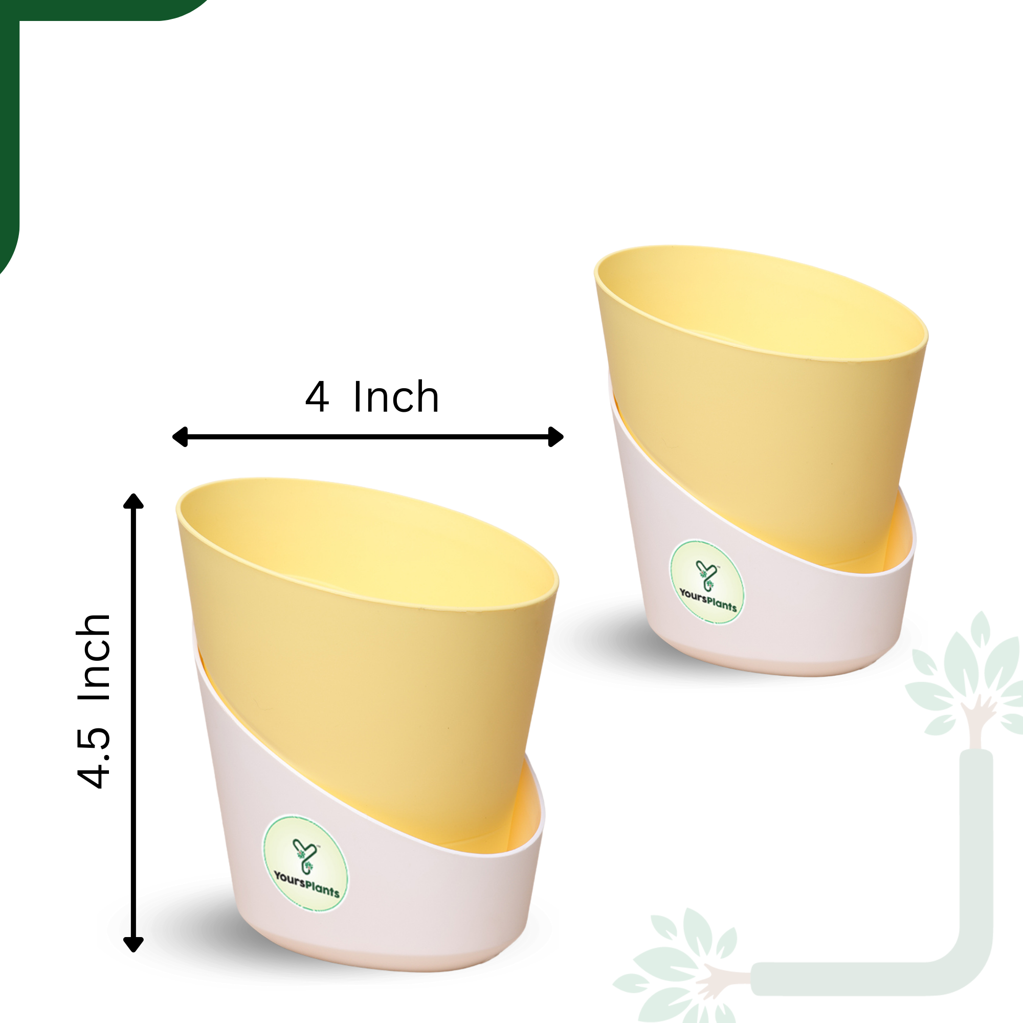 Pastel Yellow Atlantis Self Water Pots | Pack of 2_6