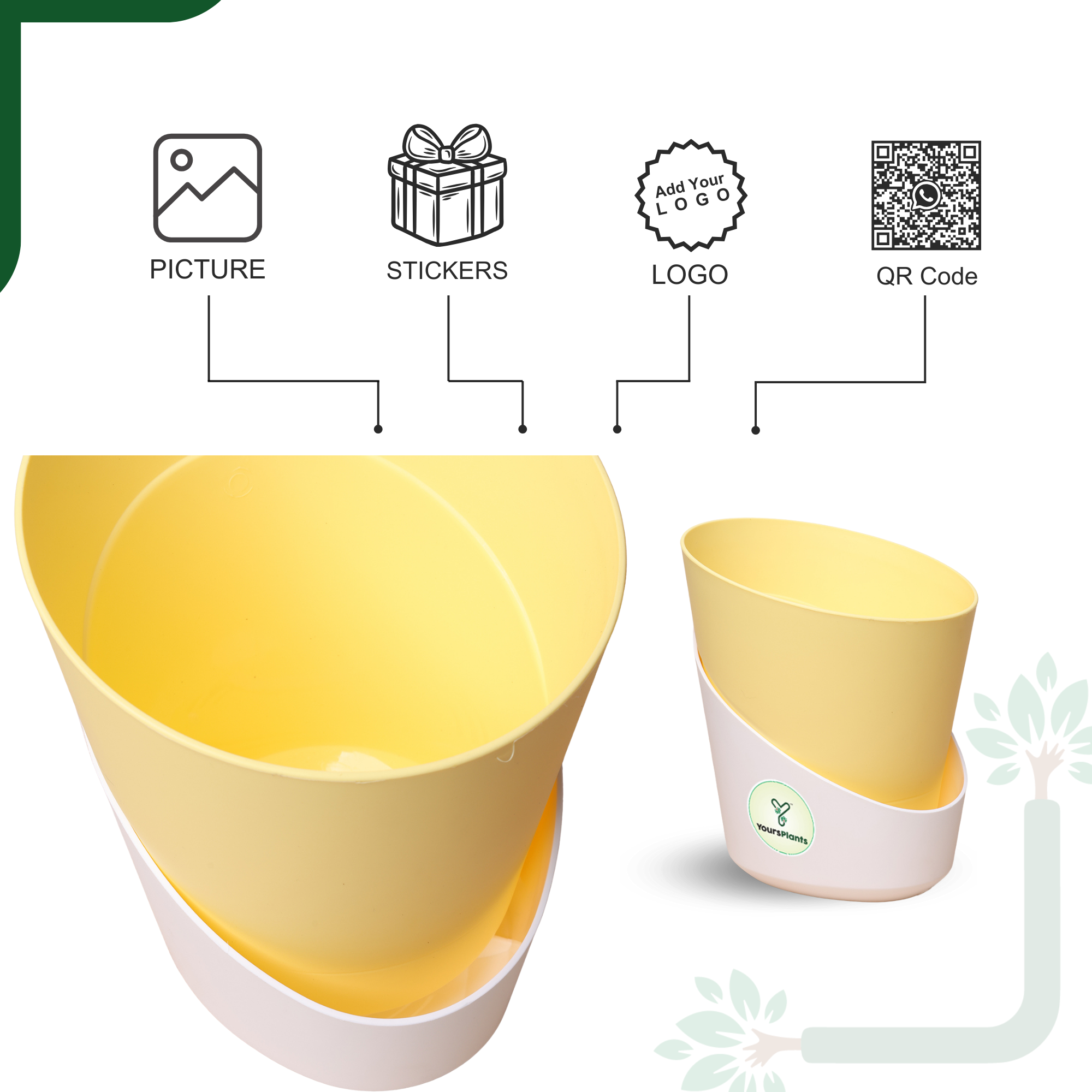 Pastel Yellow Atlantis Self Water Pots | Pack of 2_2