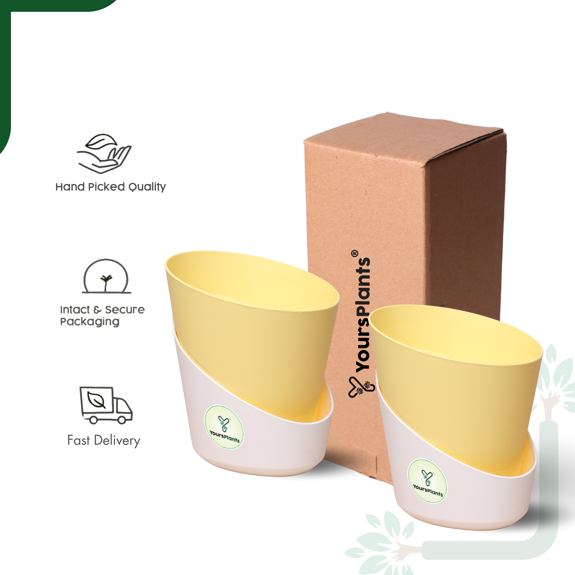 Pastel Yellow Atlantis Self Water Pots | Pack of 2_4