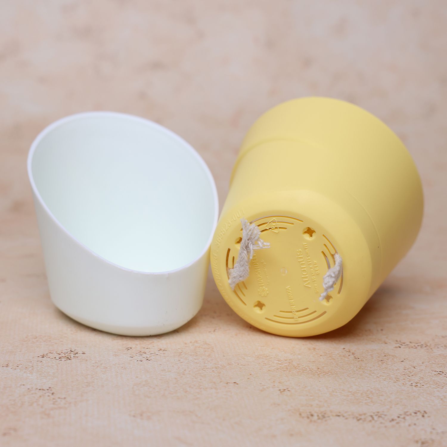 Pastel Yellow Atlantis Self Water Pots | Pack of 2_3