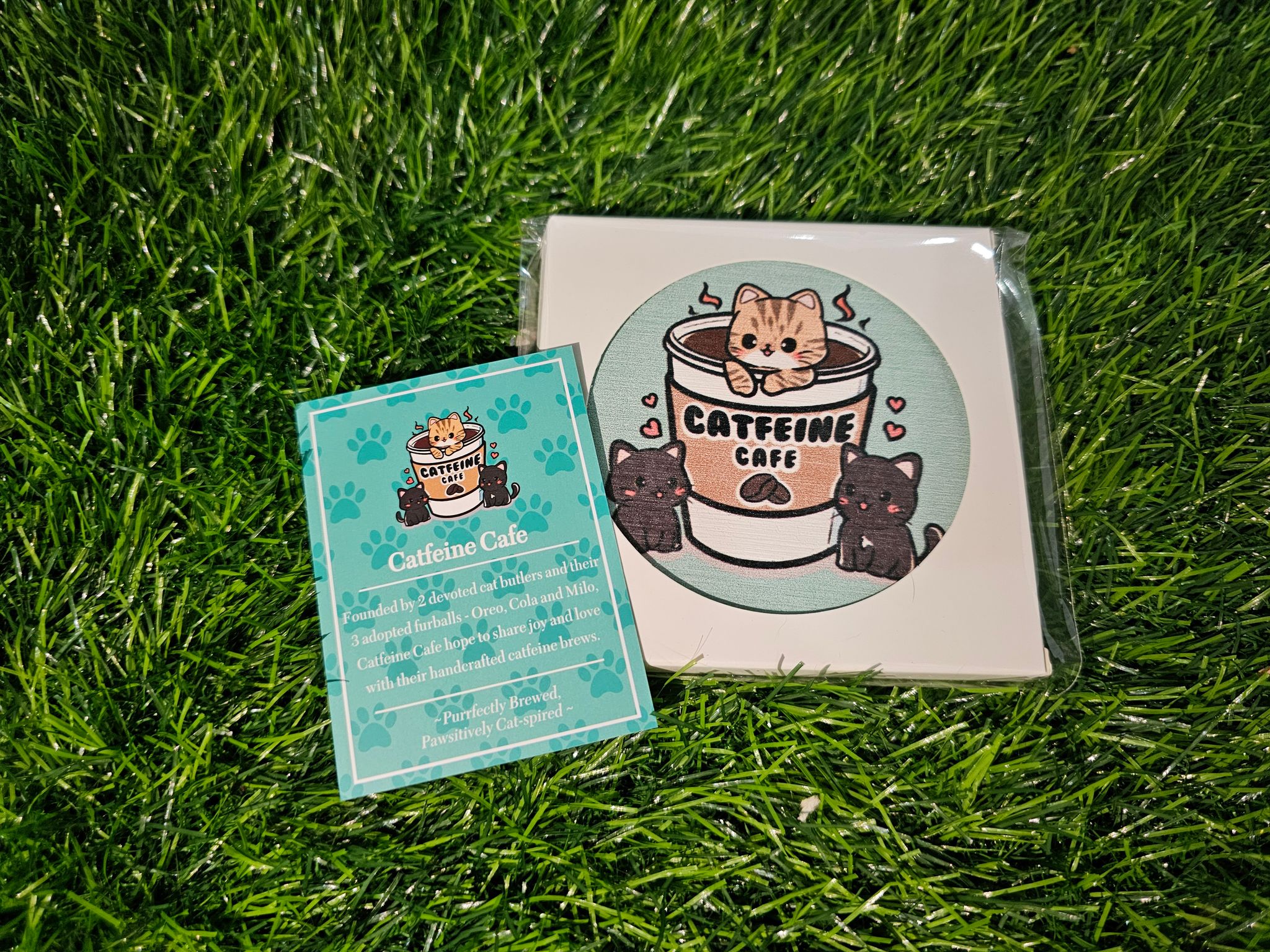 Anniversary Diatomite Coaster - Catfeine Logo_0