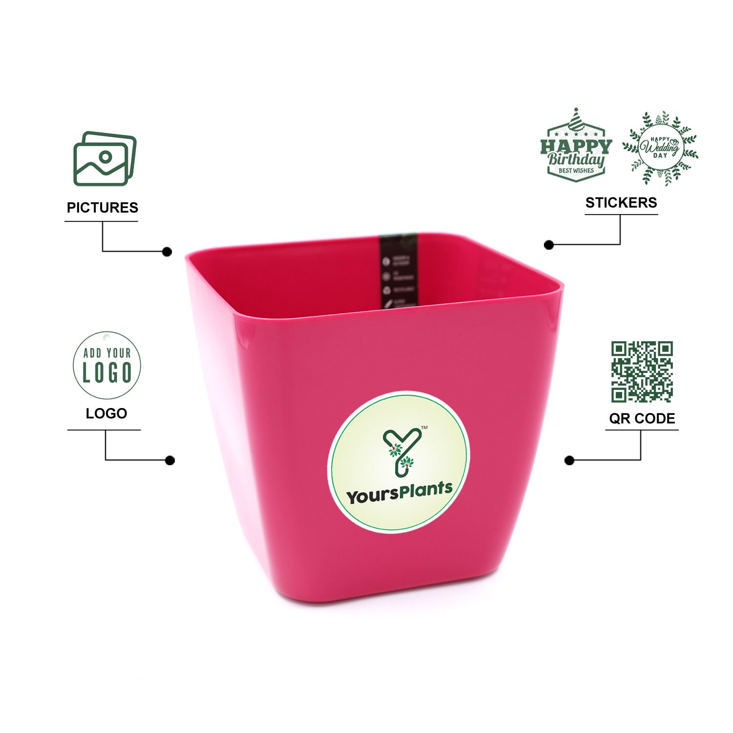 Siena Square Planters | Pack of 2 Pink Pot_4