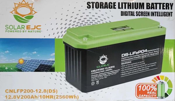 Solar EJC 200AH 12.8v 2.56kwh LiFePo4 Portable Battery (10006283)_0
