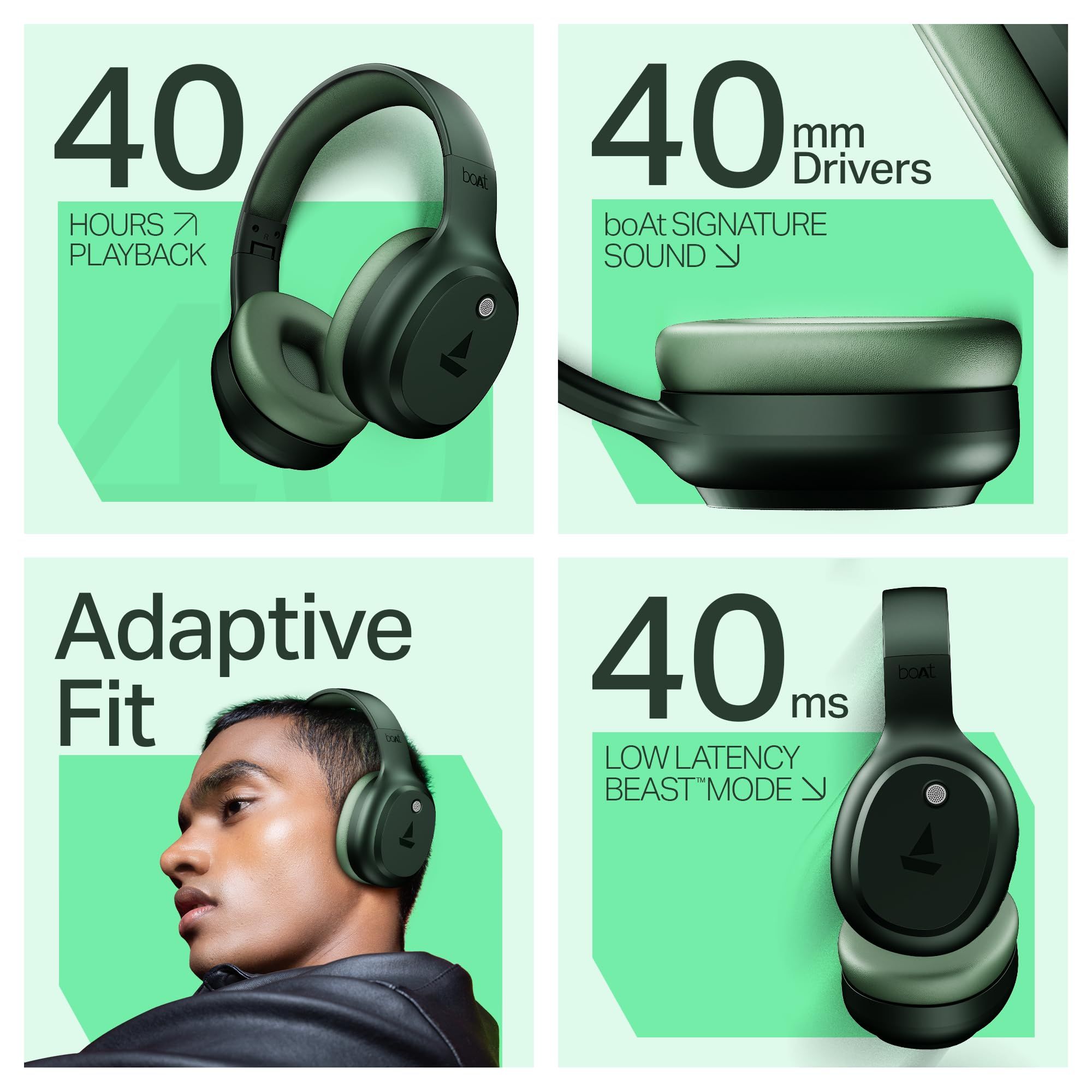 boAt Rockerz 421 Wireless Headphone with Mic (Black Sabre)_2