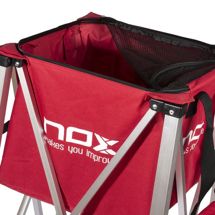 NOX Foldable Ball Basket With Wheels, Red_2