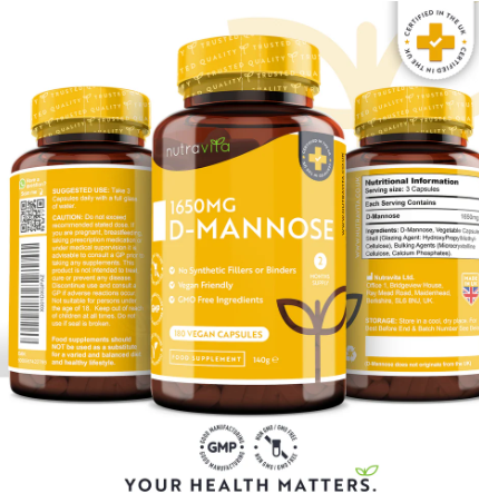D-Mannose 1650mg High Strength 180 Vegan Capsules_1