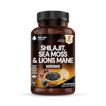 New Leaf Products Shilajit, Sea Moss & Lions Mane Capsules 120 Capsules_0