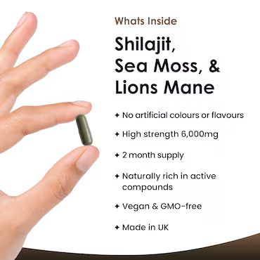 New Leaf Products Shilajit, Sea Moss & Lions Mane Capsules 120 Capsules_1
