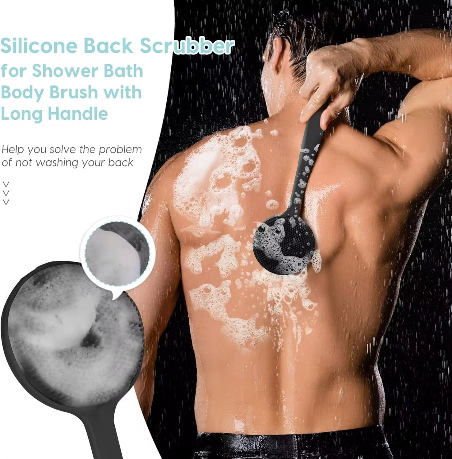 Shower Brush Silicone Back Scrubbers_1
