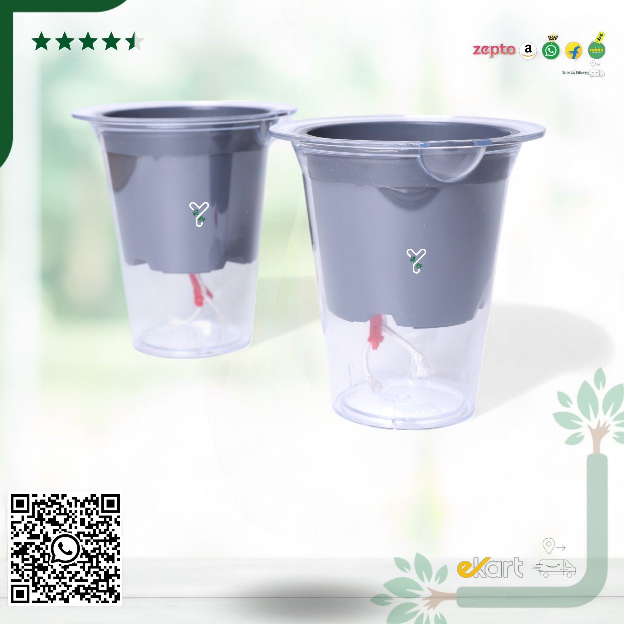 Mascot 10 Glassy 5 Inch Pot | Pack Of 2_4