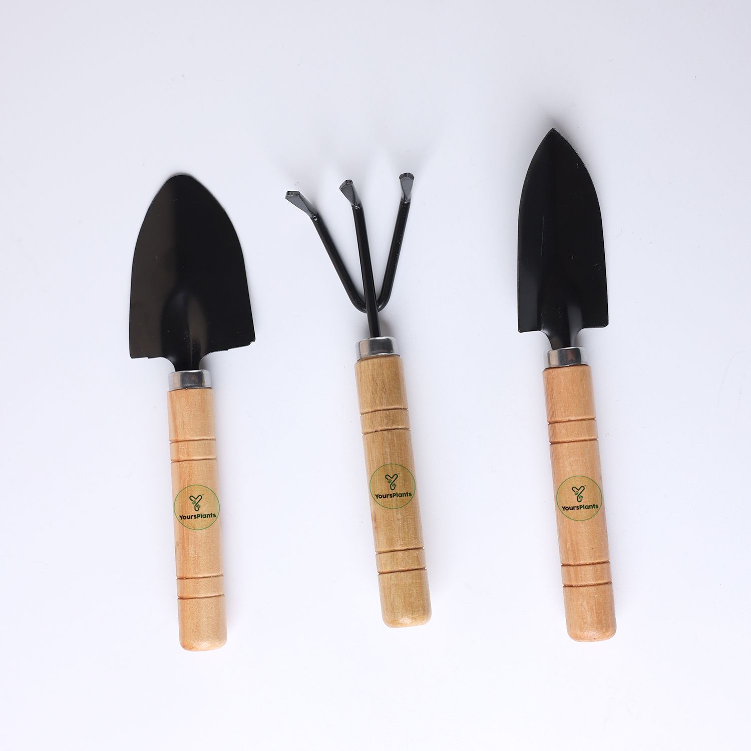 Wooden Garden Tool Kit 3 Pieces--Shovel, Cultivator, Weeder _3