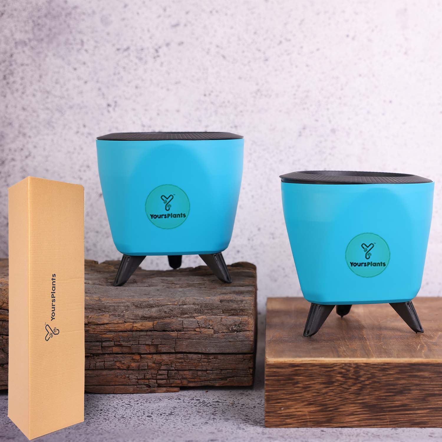 Blue Lagos Self Watering Pot, Pack of 2 _4