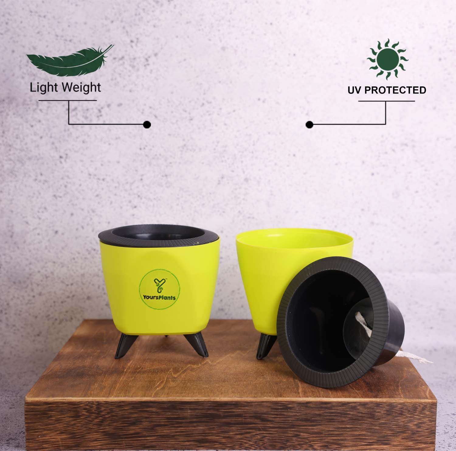 Lemon Lagos Self Watering Pot, Pack of 2_2