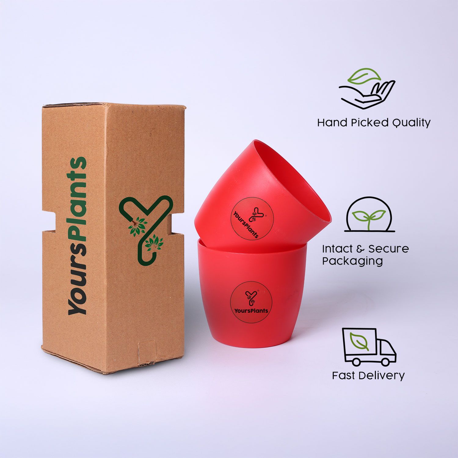 Red Ronda 1110 Planter - Fits 4''Grower Pot {Free Organic Pot Mix} Pack of 2_3
