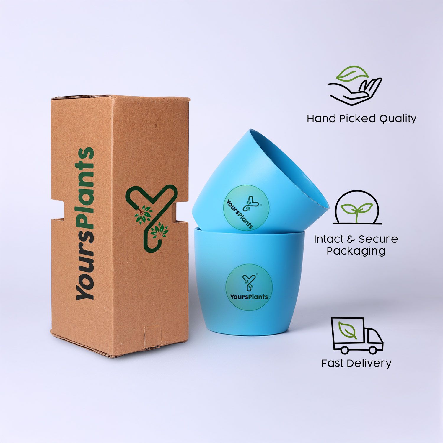 Turquoise Ronda 1110 Planter - Fits 4''Grower Pot {Free Organic Pot Mix} Pack of 2_3
