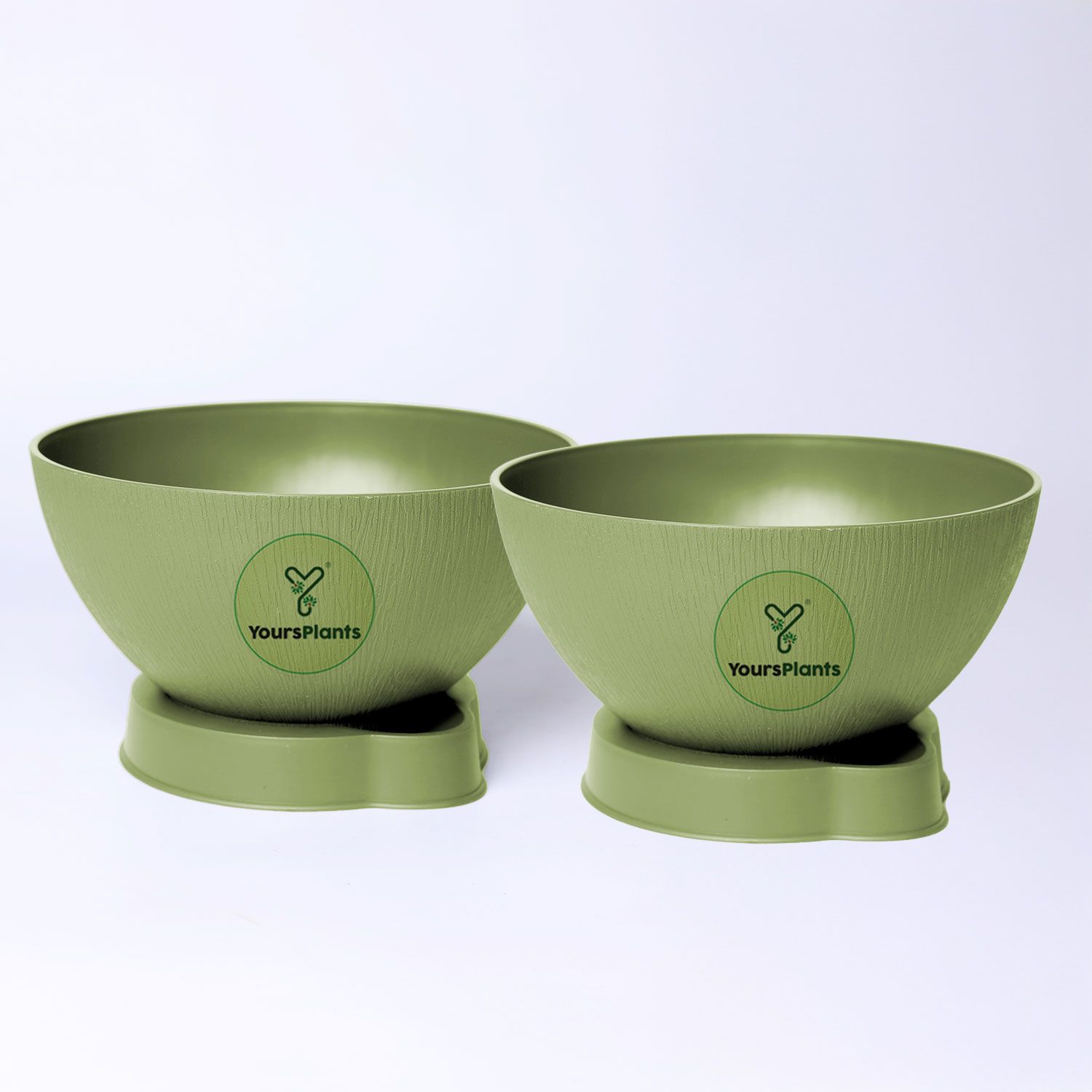 Olive Ara 20 Self-Watering Bowl Pot - 7.9-Inch with Smart Tray & Wick, Pack of  02_0