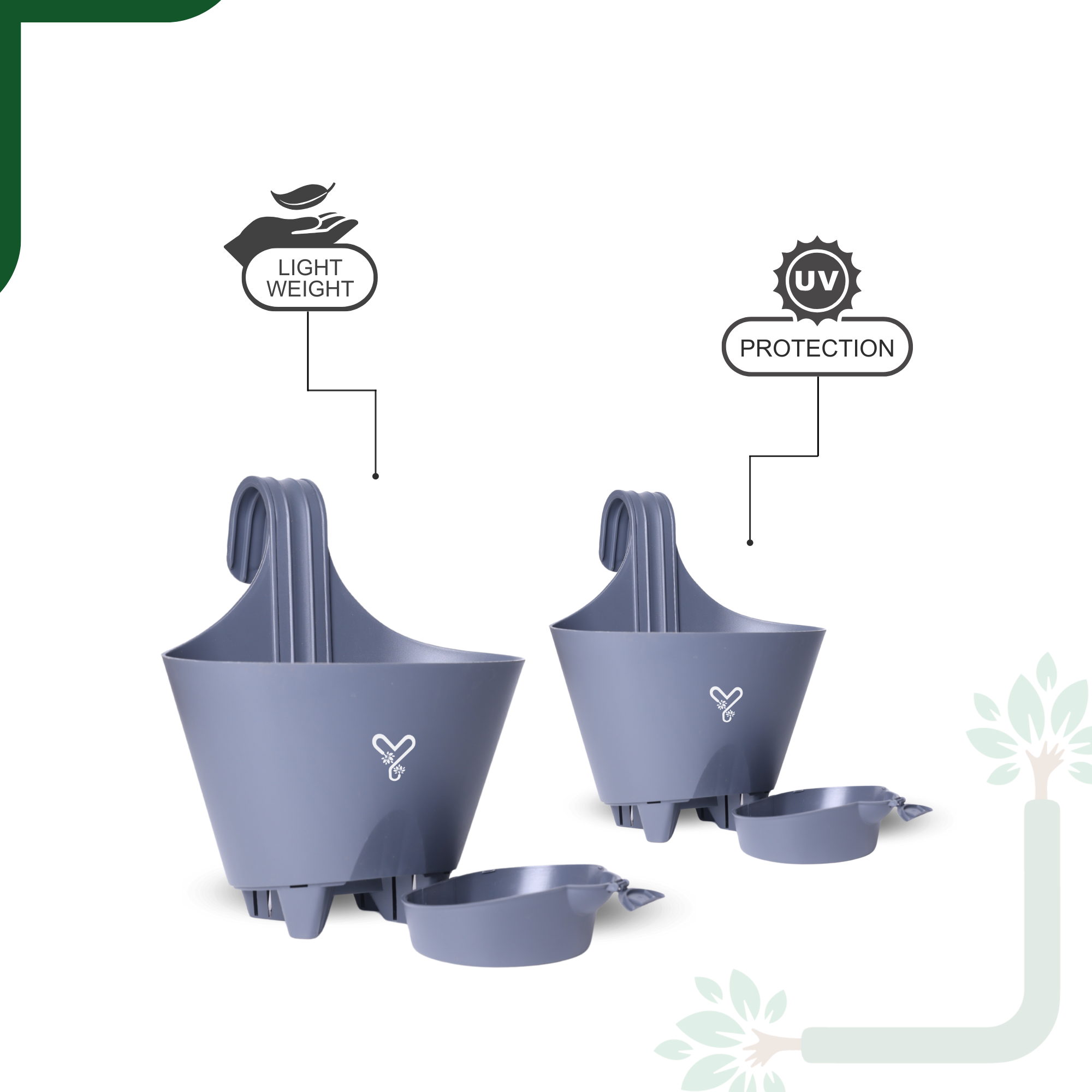 Grey Railing Hook,Self-Watering Pot-Pack of 2_2