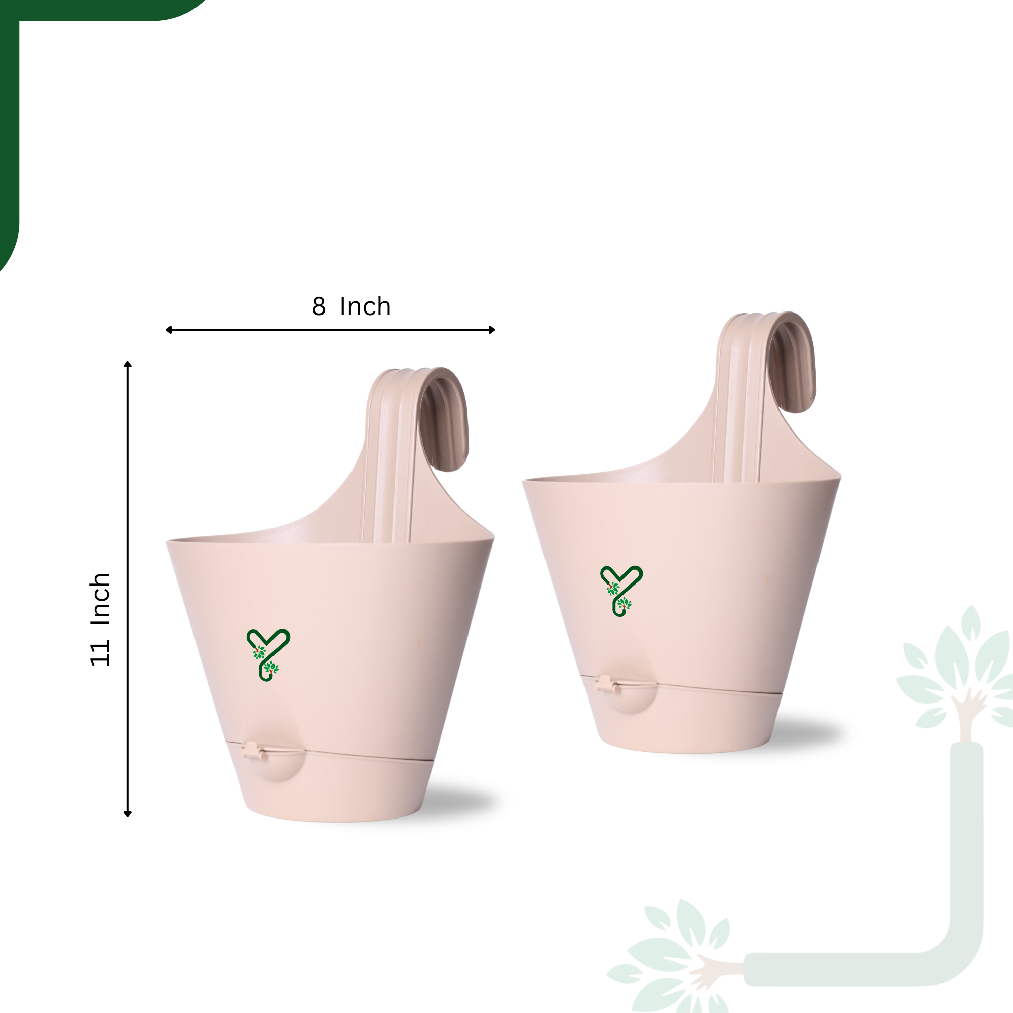 Rock Brown Railing Hook,Self-Watering Pot-Pack of 2_1