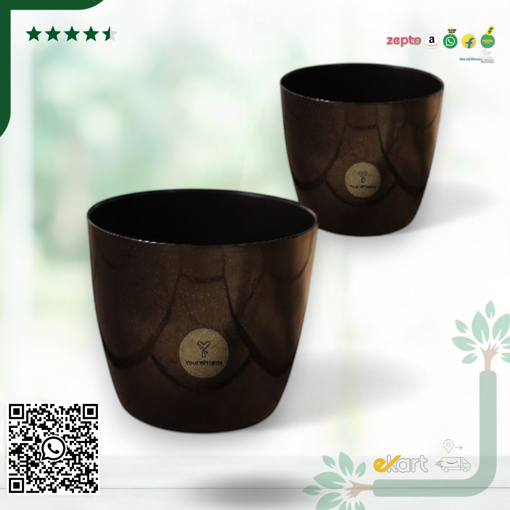 Valencia Planters | Pack of 2 | Black Pot_0
