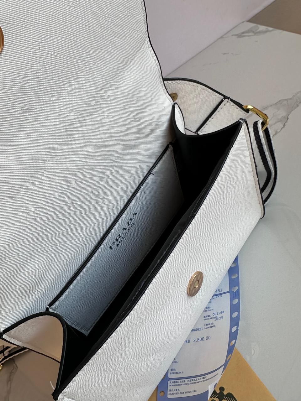Prada white Messenger Bag_3