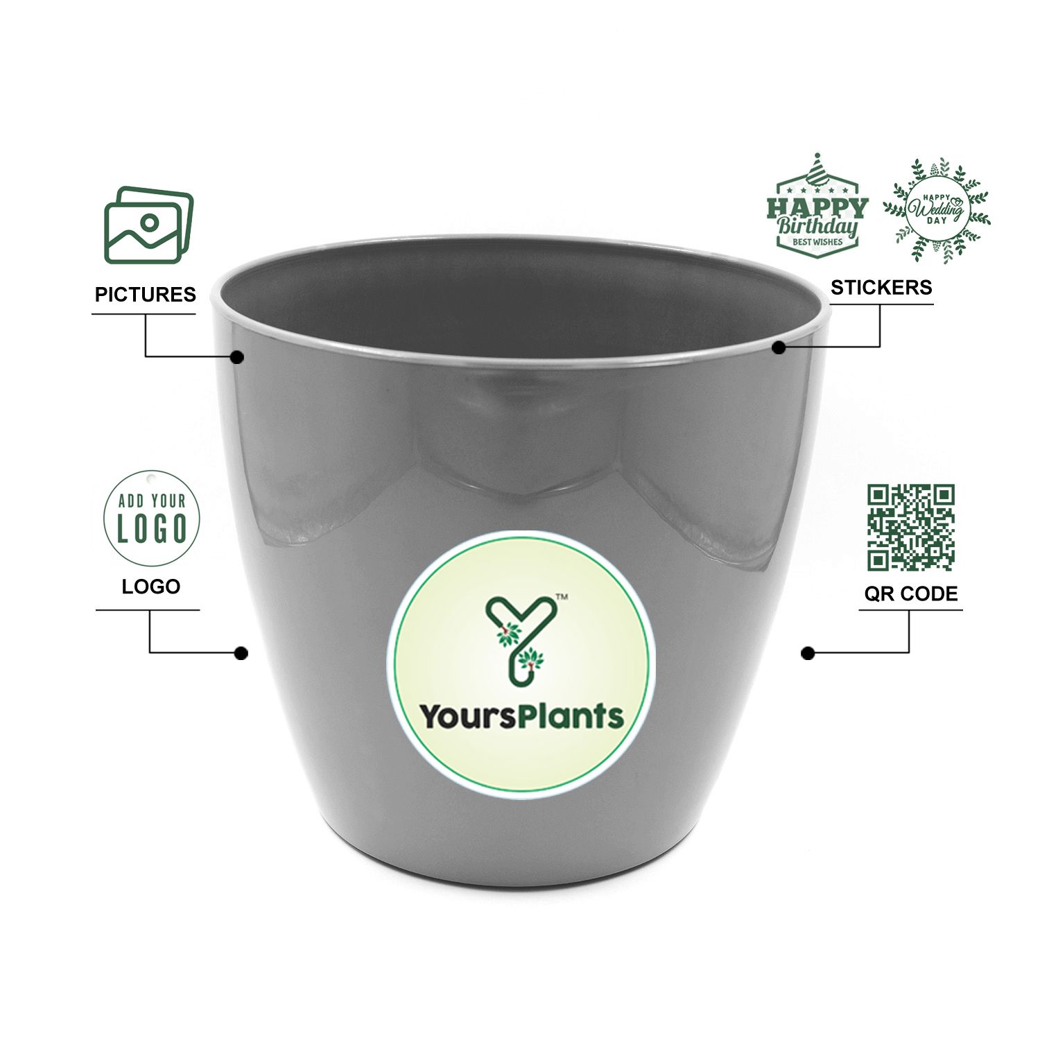 Large Planters with Wheels | 12Inch Planter | Grey_4