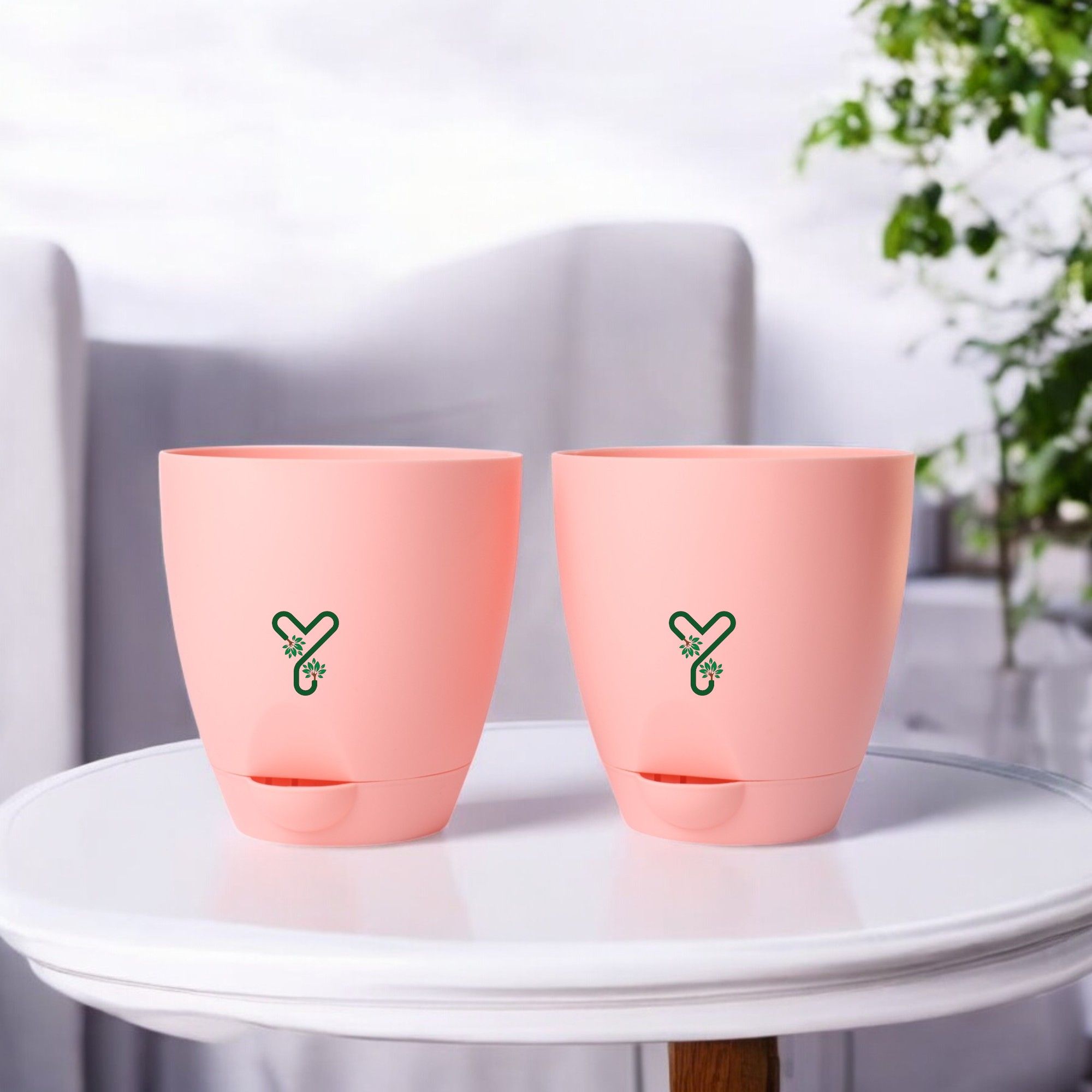 Peach Aqua Self Watering | 7inch Pot | Pack of 2_2
