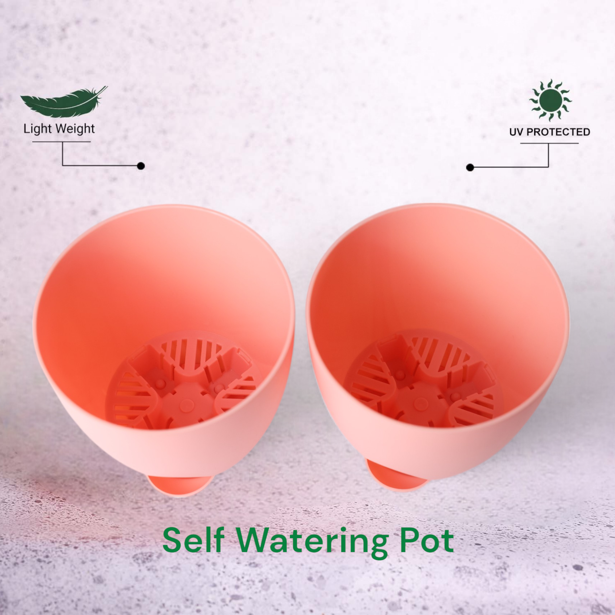 Peach Aqua Self Watering | 7inch Pot | Pack of 2_1